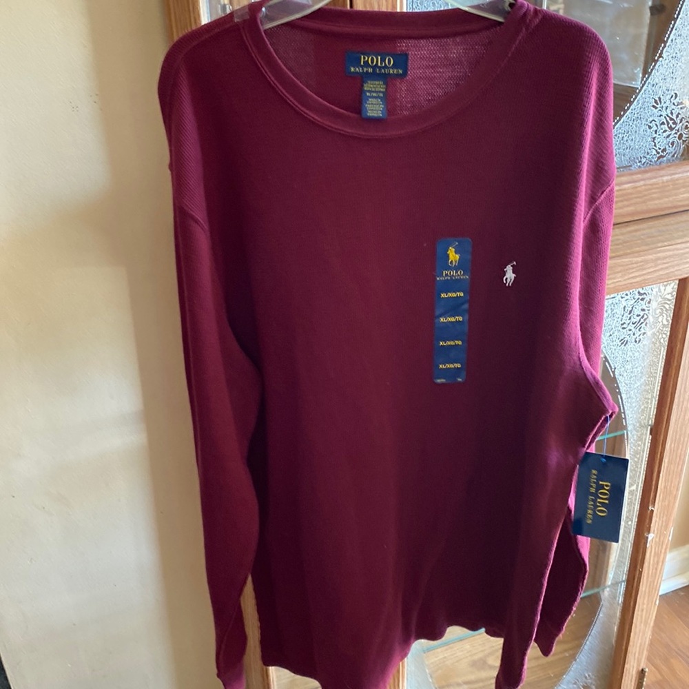 Men’s NWT brand Polo, never worn, color burgundy
